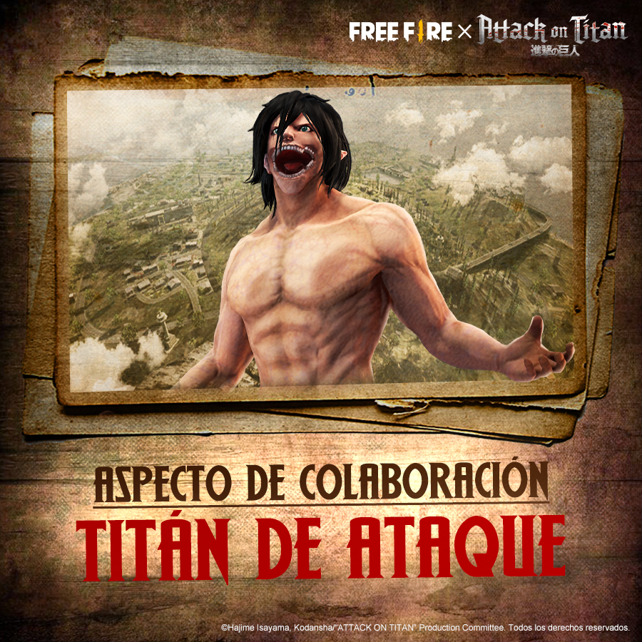 Free Fire x Attack on Titan ¡disponible todo marzo!